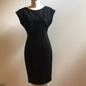 Zara fitted black midi dress